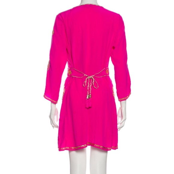 Caypso Pink Silk Mini Dress Size Small - Picture 3 of 11